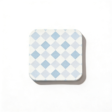 Pastel Blue Argyle Coaster
