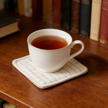 Blue Stripe Quilted Square Coaster