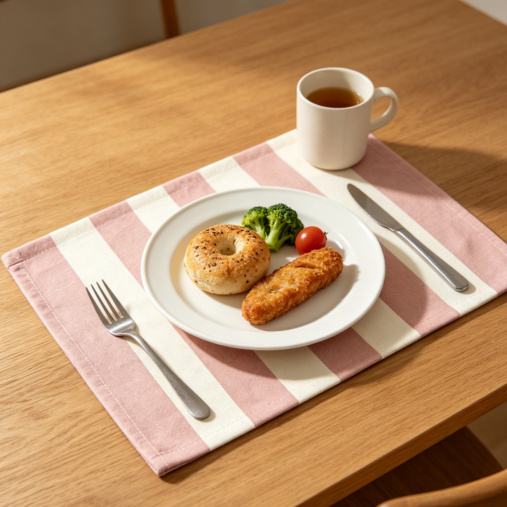 Pink & White Wide Stripe Placemat