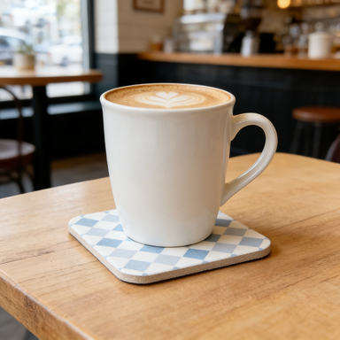 Pastel Blue Argyle Coaster