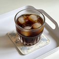 Blue Floral Print Square Coaster