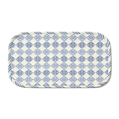 Blue Geometric Tile Oval Placemat