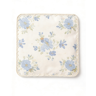 Blue Floral Print Square Coaster