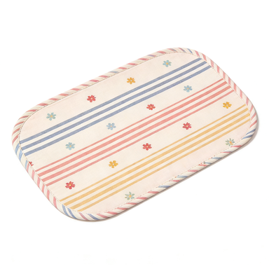 Retro Stripe & Floral Oval Placemat